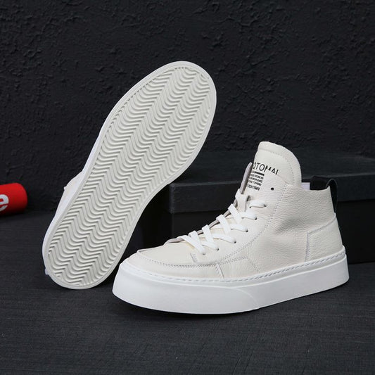 Men's Spring Korean Style Versatile White Platform Sneakers