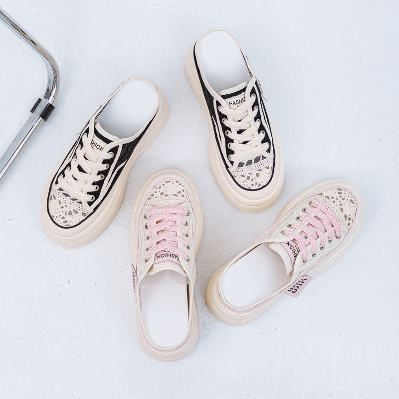 Women's Height Increasing Insole Summer Hollow Wedge Slippers