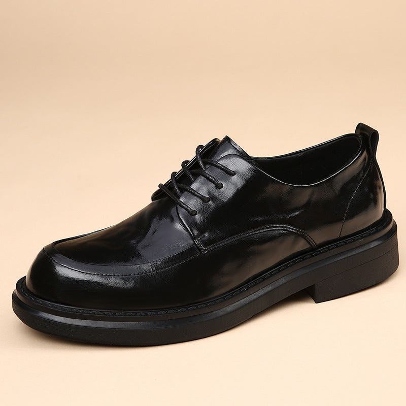 Men's Genuine Thick Bottom Breathable Soft Surface British Leather Shoes