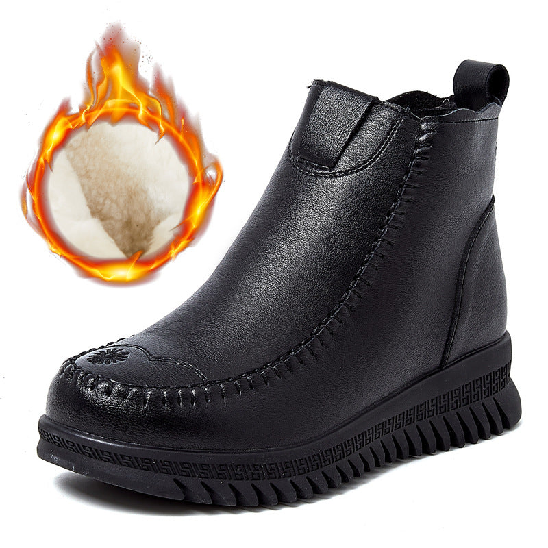 Women's & Men's Real Wool Mother's Cotton Winter Plus Veet Soft Bottom Women's Shoes