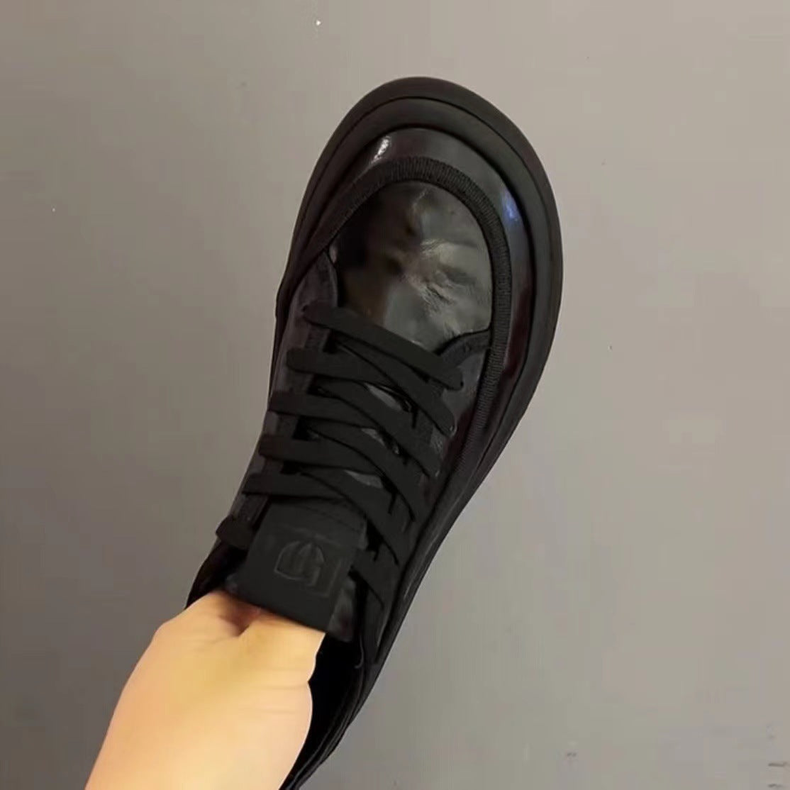 Men's Spring Pure Slip-on Round Toe Fashion Online Craft Soft Bottom Men's Business Leather Shoes