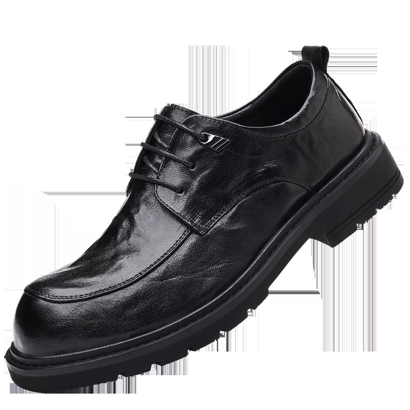 Men's Summer Sheepskin Business Round Toe Breathable Leather Shoes