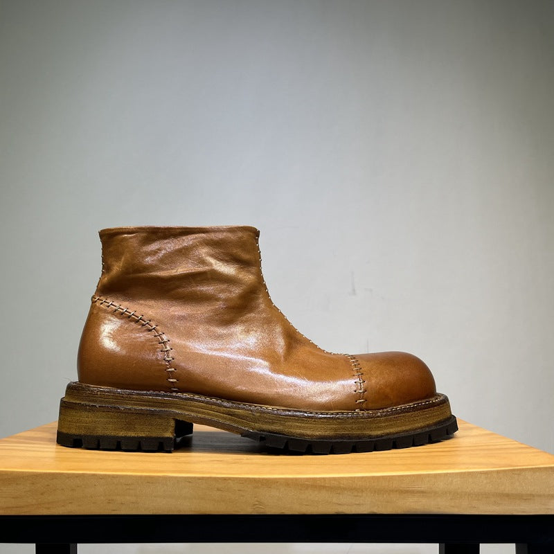 Men's Martin Thick Bottom Distressed Retro Platform Boots