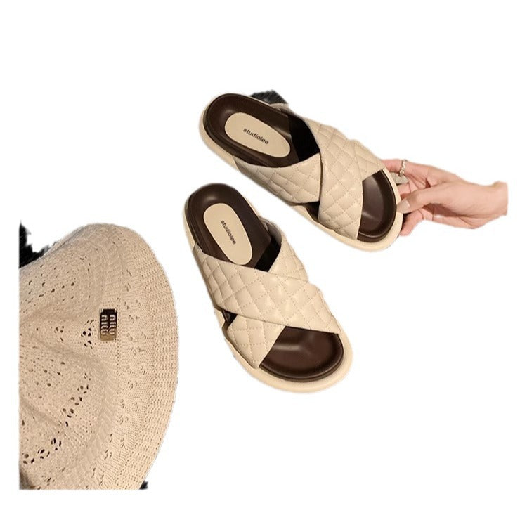 Women's Grape Mom Summer Soft Glutinous Rhombus Sandals