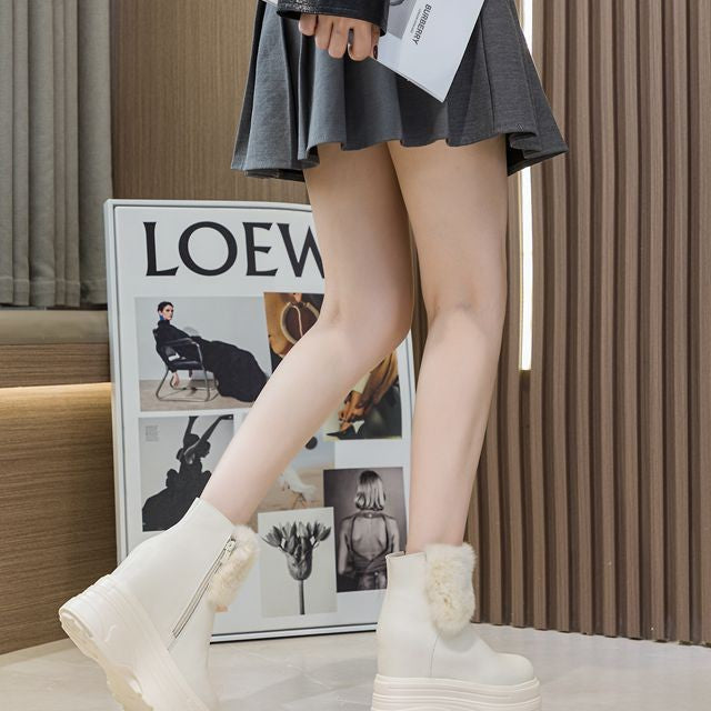 Lifted Type Side Zipper Little Princess Patent Boots