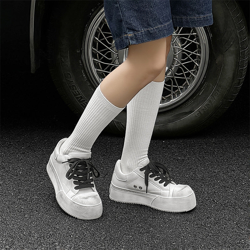 Men's Retro Couple Big Toe Spring Thick Sole Height Increasing Sneakers