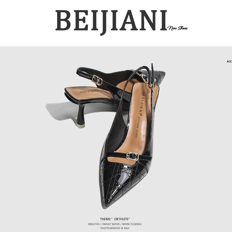 Women's Toe Pointed Stiletto High Back Strap Heels