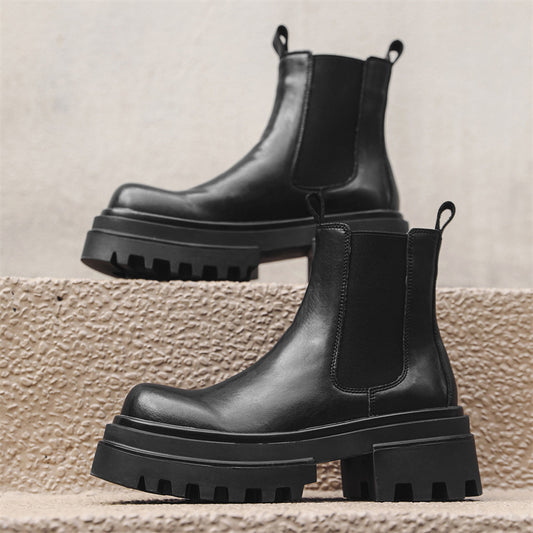 Men's Chelsea Autumn Thick-soled British Style Hight Increasing Martin Boots