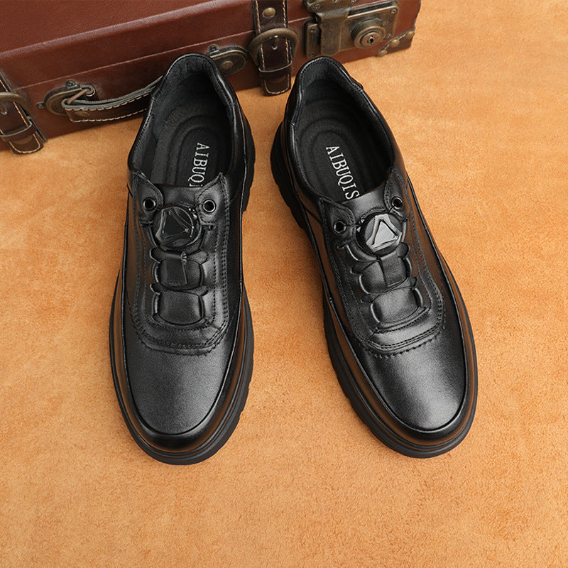 Durable Winter British Style Rubber Simple Leather Shoes