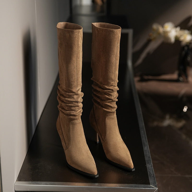 Women's Hot Sexy Stiletto Pointed Pile Style Big Boots
