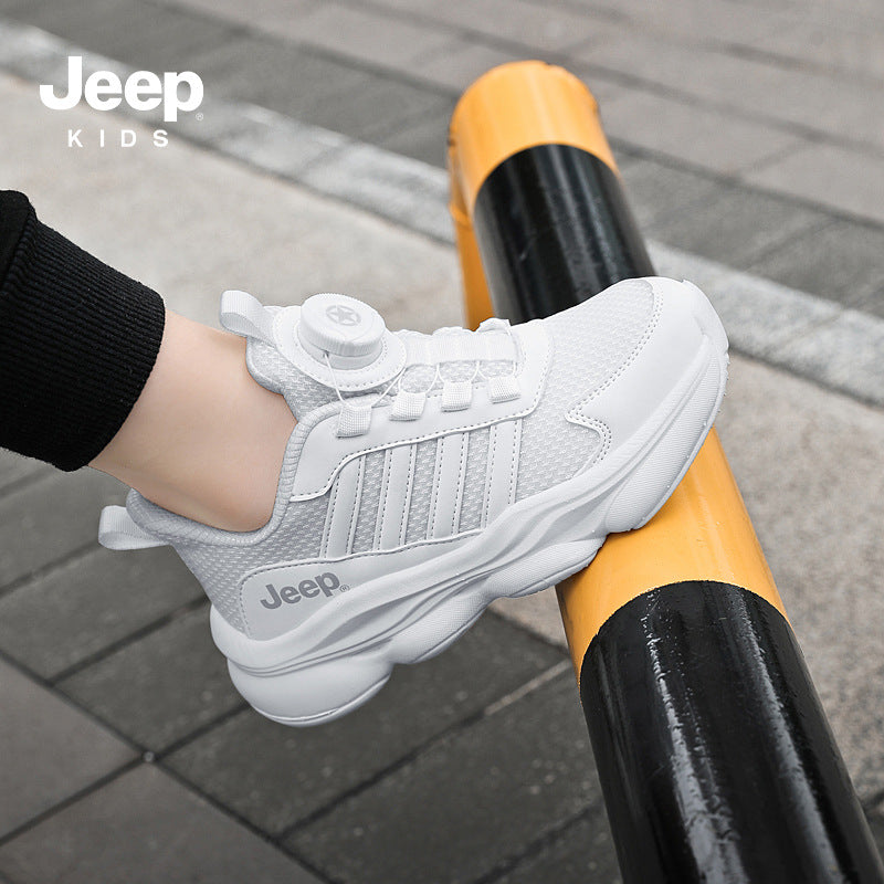 Children's Boy White Mesh Breathable Lightweight Running Kid's Sneakers