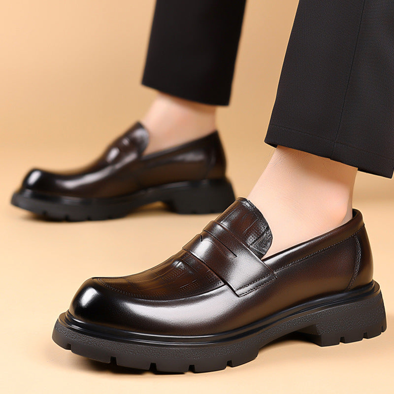 Men's Business First Layer Cowhide Soft Bottom Leather Shoes