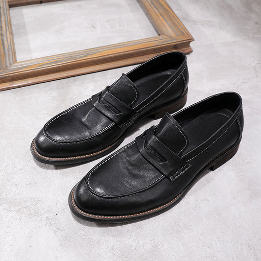 Washed-out Vintage Good Year Horse Slip-on Leather Shoes