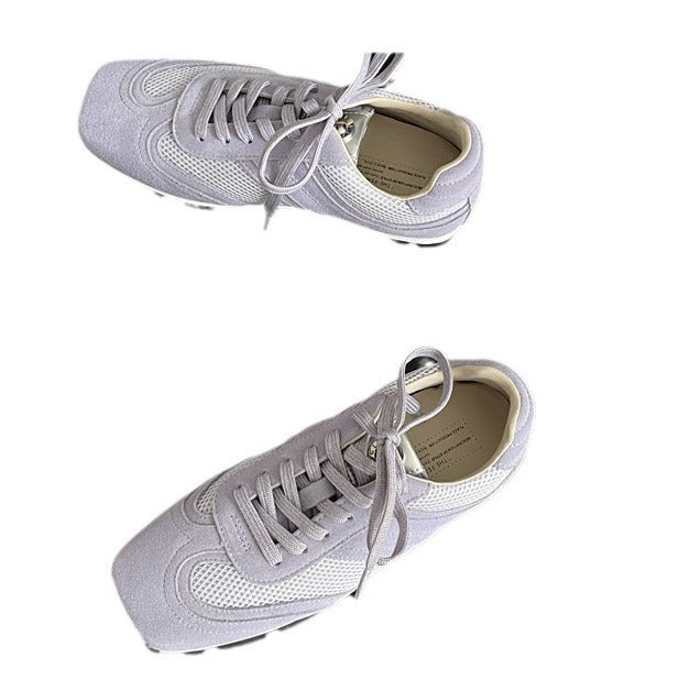 Women's Style Square Toe Flat Bottom Dad Casual Shoes