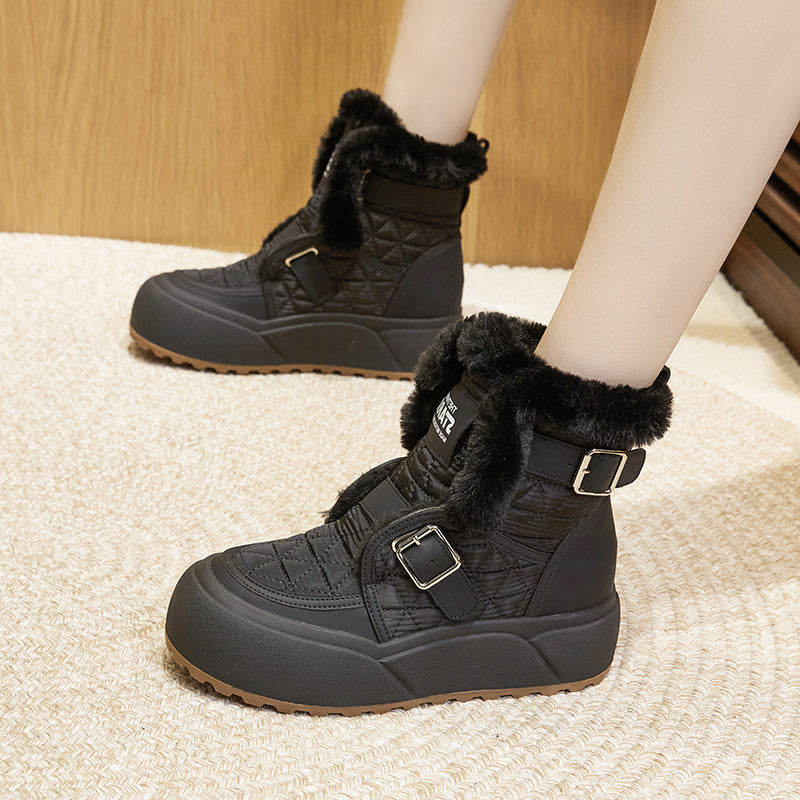 Women's Mid Northeast China Cotton Fashion Thickened Snow Boots