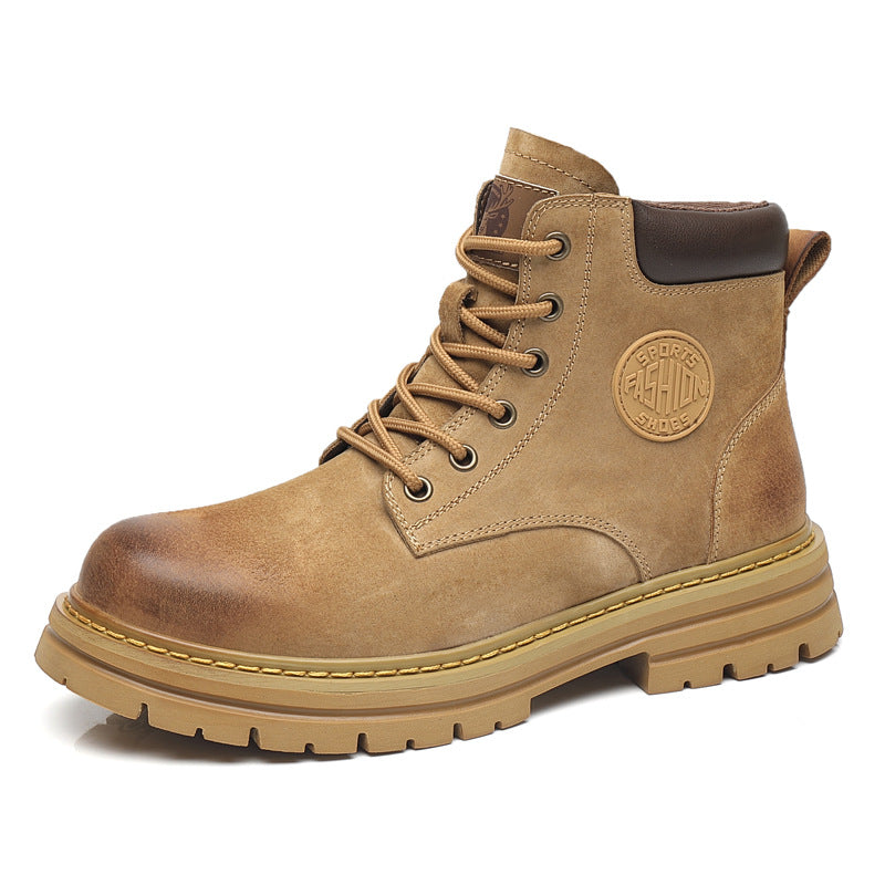 Men's Fleece-lined Warm Korean Style British Tooling Boots