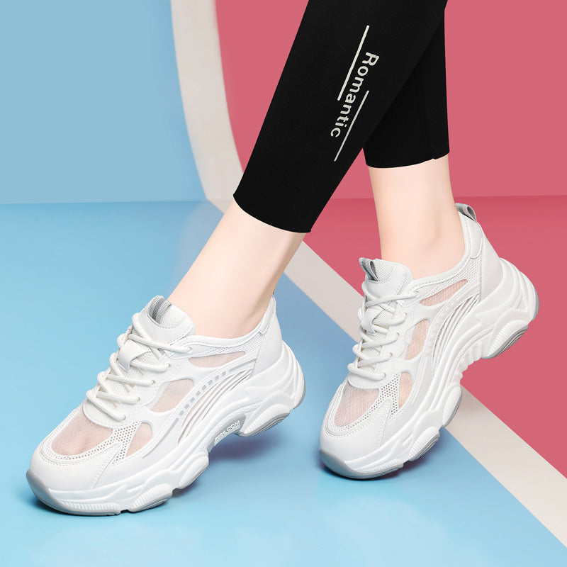 Women's Breathable Cutout Dad Trendy Summer Thick Sneakers