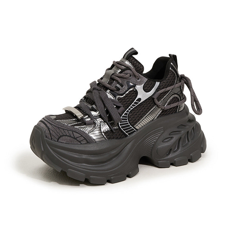 Women's Platform Dad Spring Fashionable Small Height Increasing Women's Sports Shoes