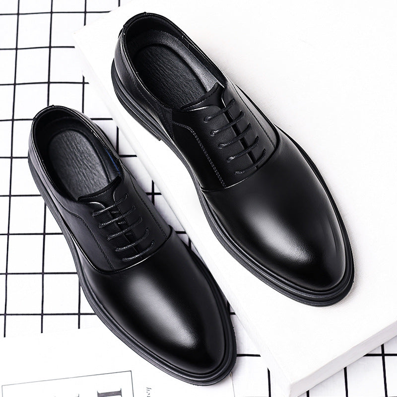 Men's Formal British Korean Style Pointed Bridegroom Leather Shoes