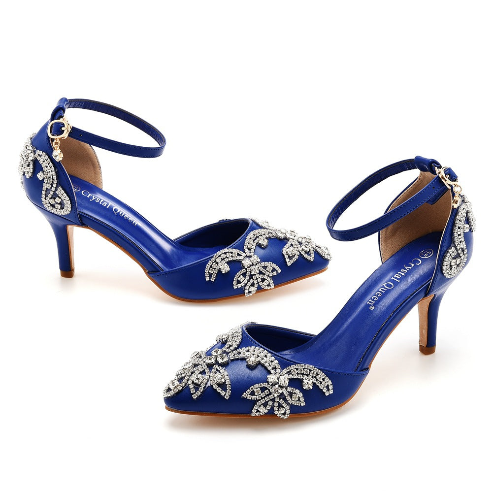 Plus Size Stiletto Pointed Toe Rhinestone High Heels