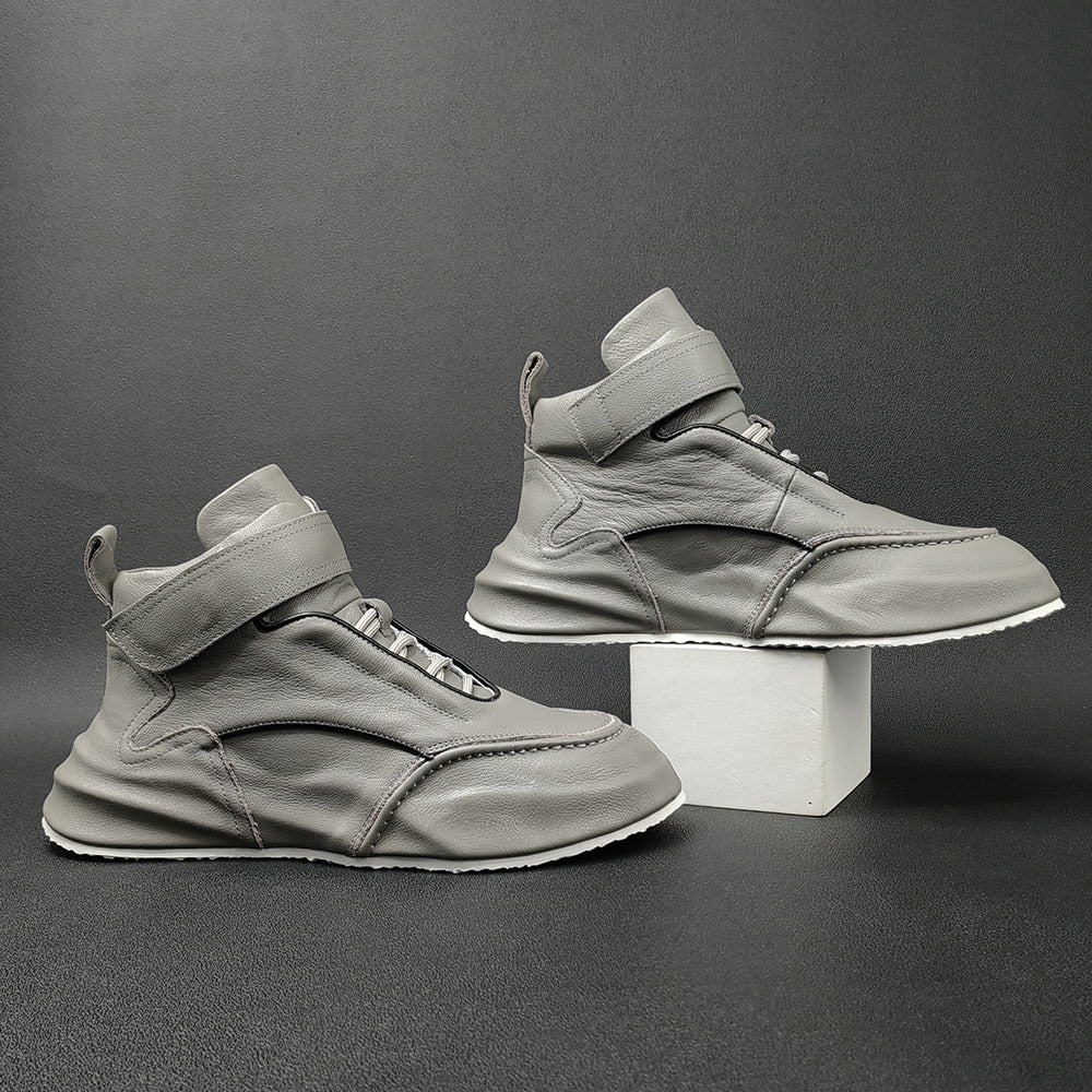 Men's First Layer Cowhide Dad Fashionable Covered Sneakers