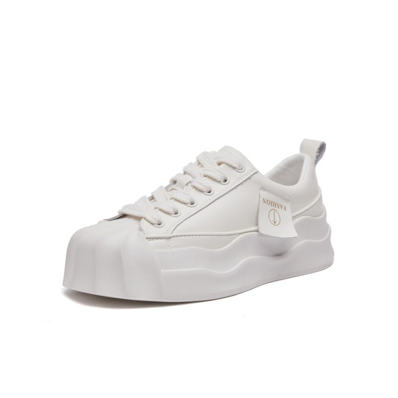 Women's Head White Spring Genuine Thick Bottom Dissoed Casual Shoes