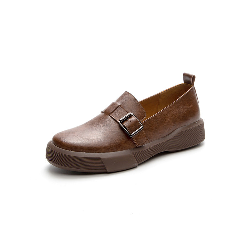 Women's British Style Plus Size Rubber Vintage Soft Loafers