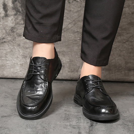 Men's Business Lace Up Round Toe Retro Leather Shoes