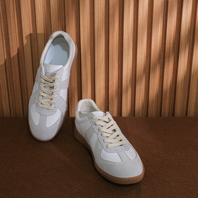 Men's Spring German Training Soft Sole Flat White Couple Men's Casual Shoes