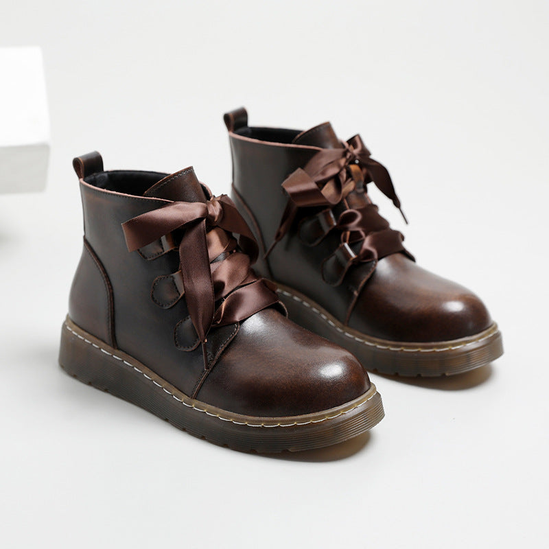 Women's Martin Ankle British Style Pumps Thin Boots