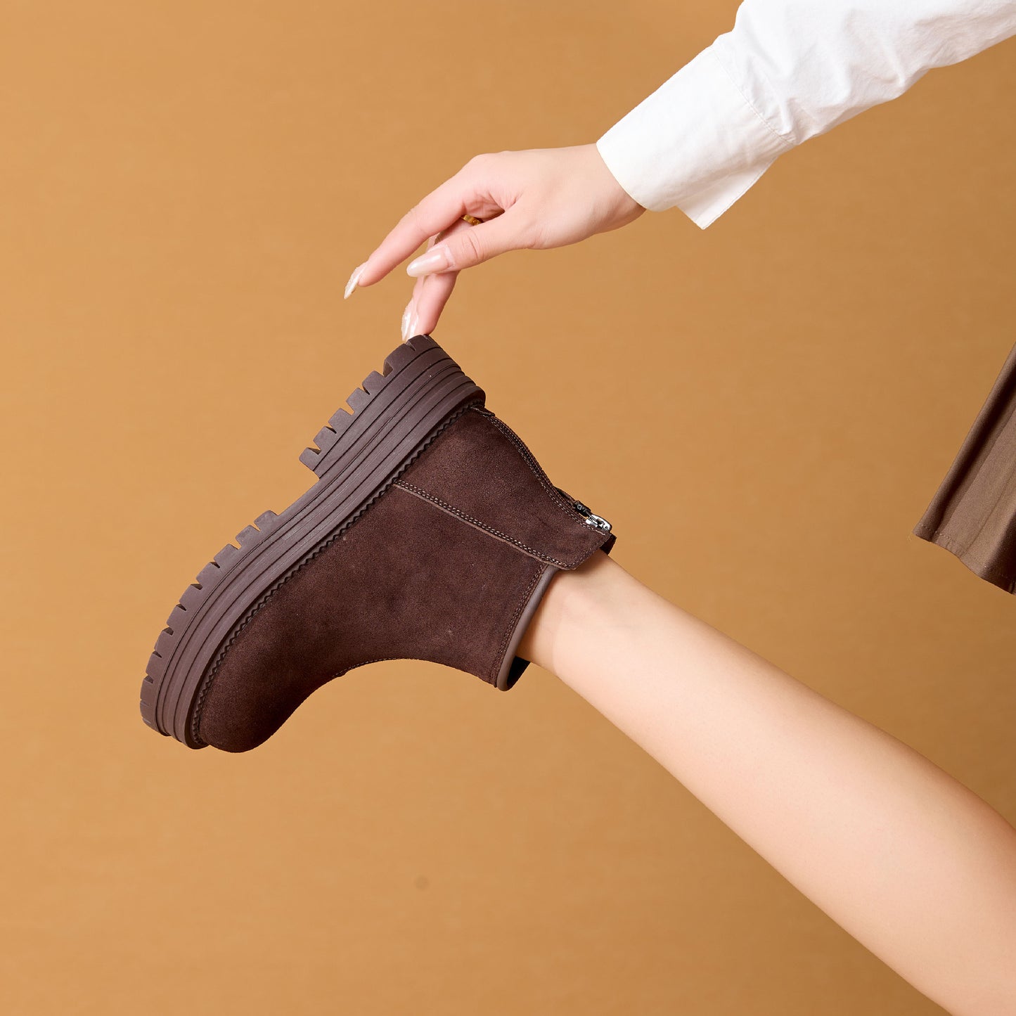 Women's Ankle Winter Fashion Vintage Fleece-lined Warm Soft Boots