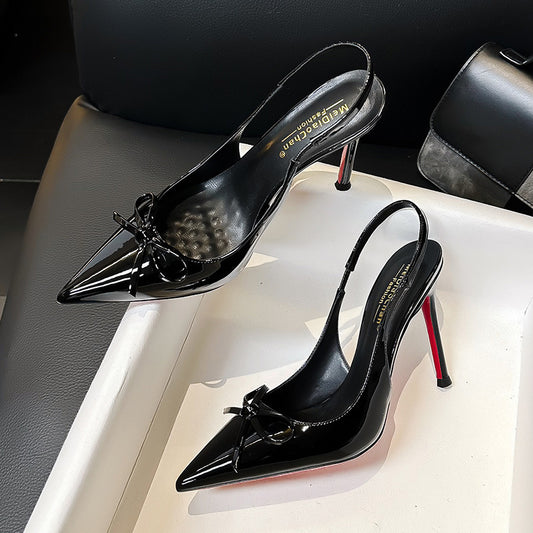 Slingback Stiletto Back Mixed Belt Refined Stylish Versatile Heels