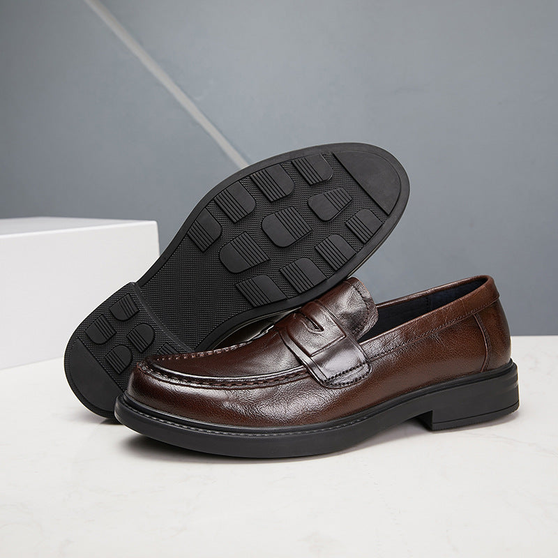 Men's Clutch Pattern Cowhide Business Autumn Platform Leather Shoes