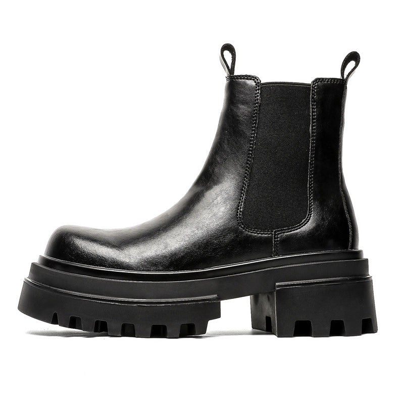 Men's Martin Winter Short Thick Bottom Slip-on Leather Shoes