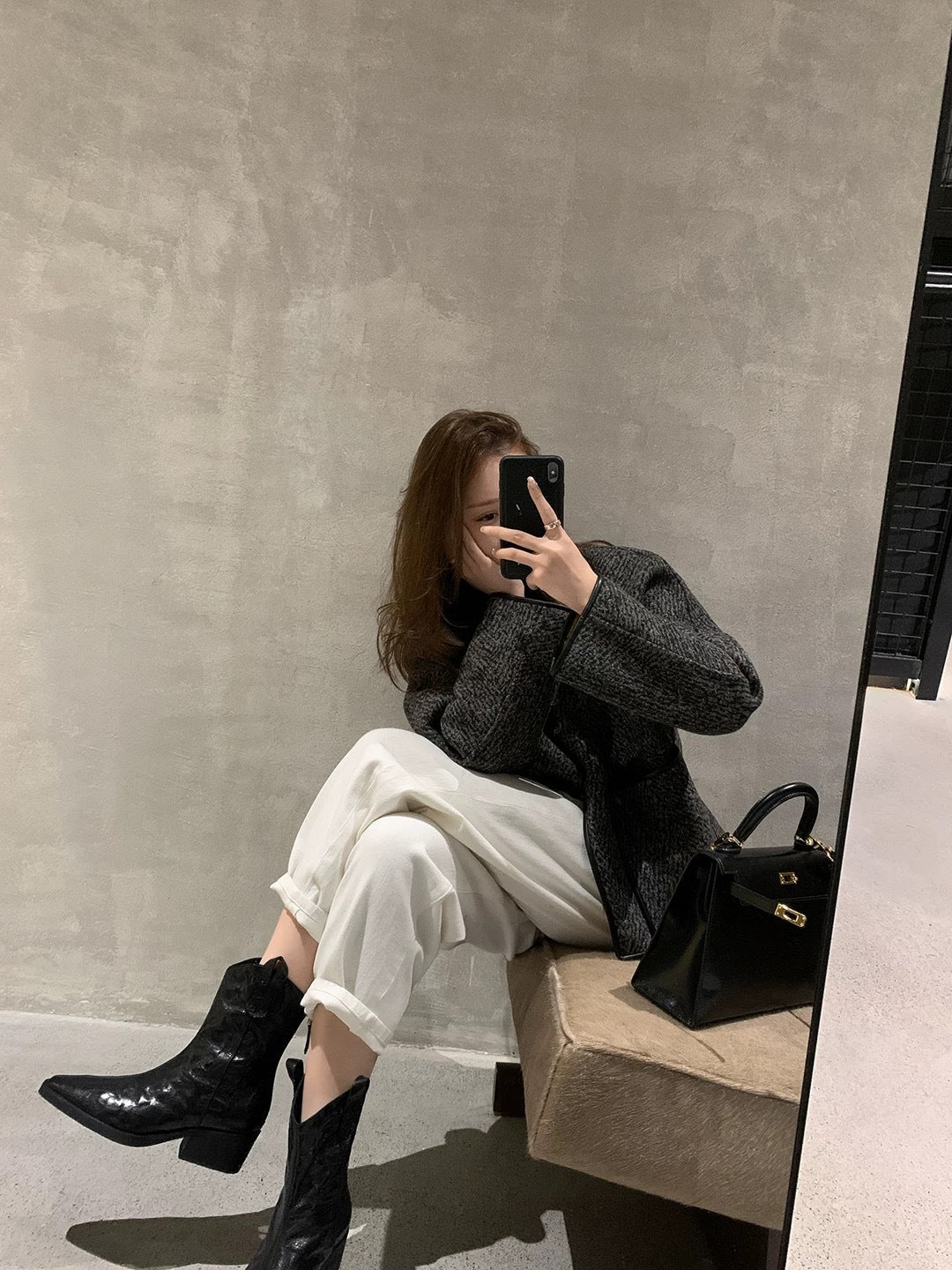 Autumn Weekly Retro High-grade Soft Chunky V Cut Western Boots