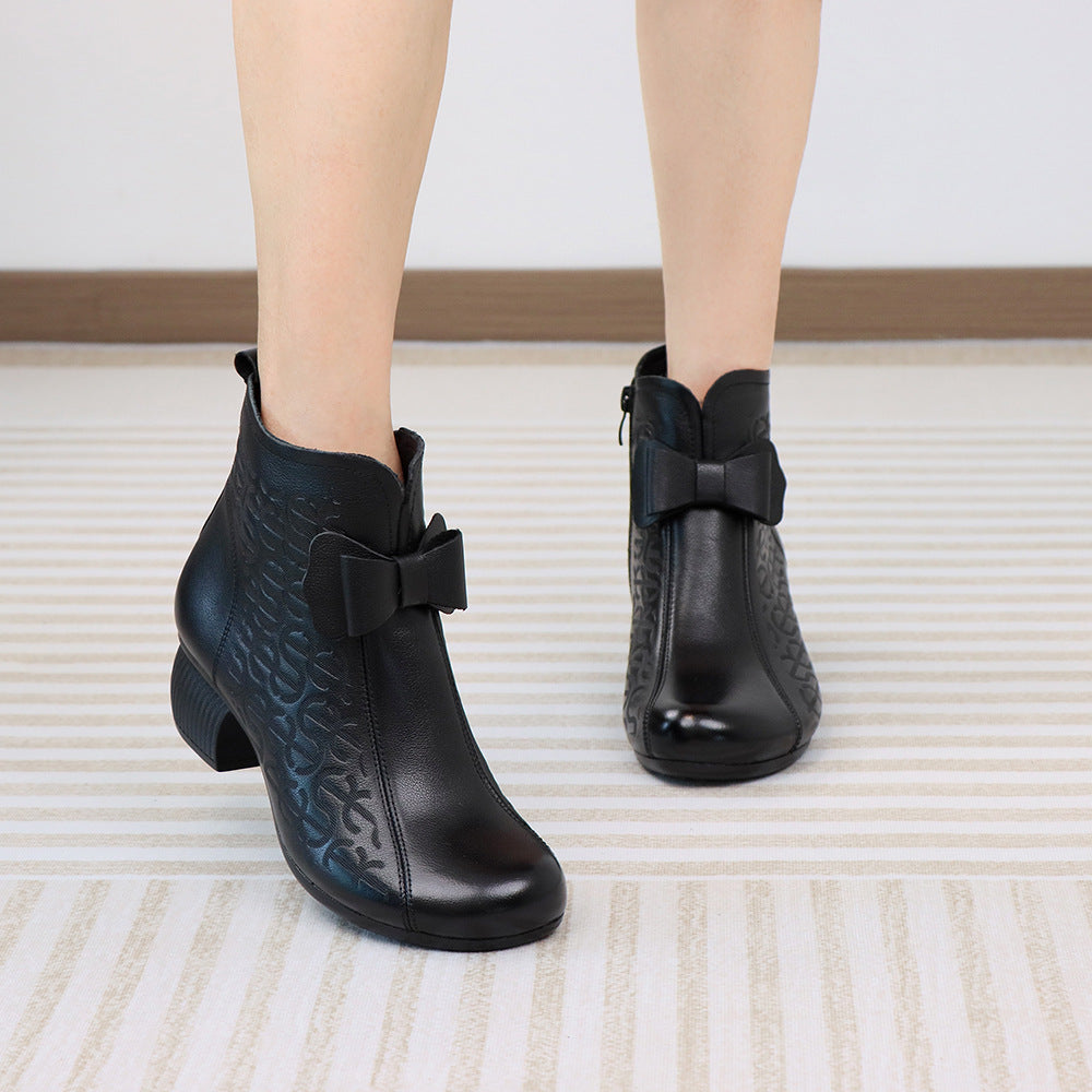 Women's Retro Medium Chunky Soft Bottom Surface Women's Casual Shoes