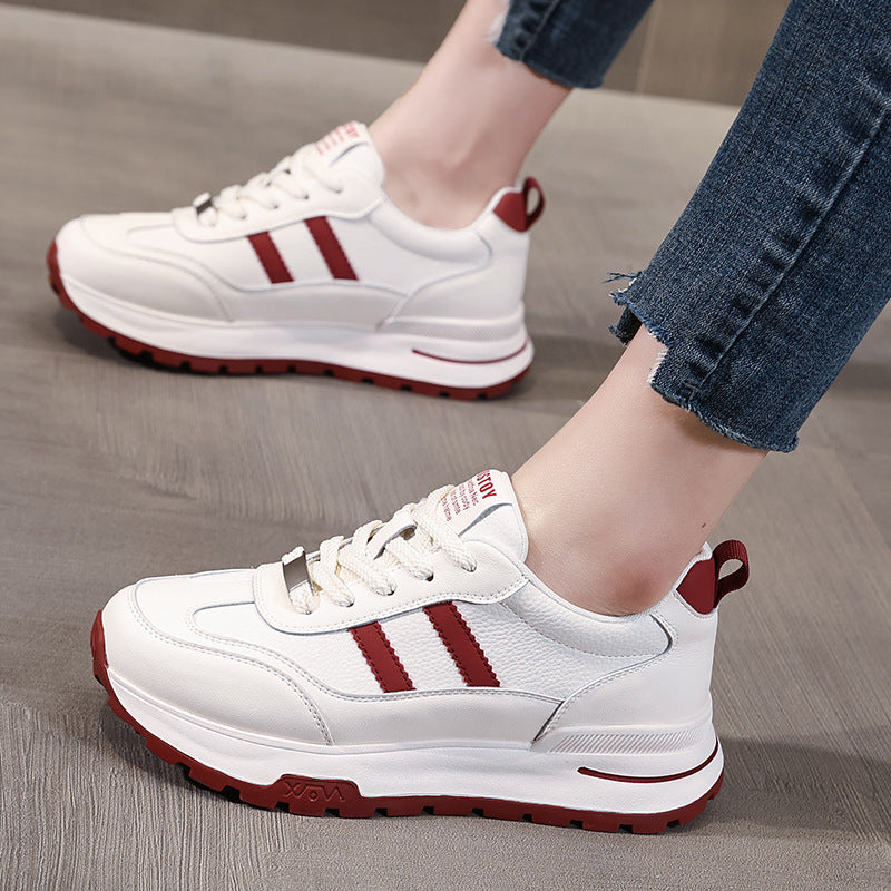 Women's Spring Korean Style White Platform Dad Sneakers