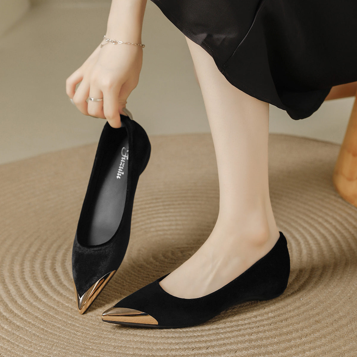 Women's Pointed High Autumn Leopard Print Design Sense Temperament Wild Low Heels