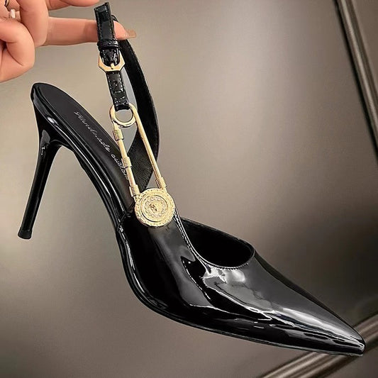 Women's Black High Stiletto Summer Sexy Pointed Heels