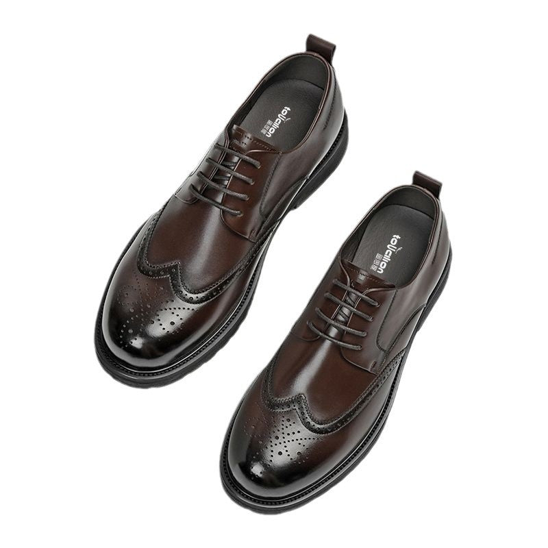Men's Wide Feet Big Head British Outdoor Leather Shoes