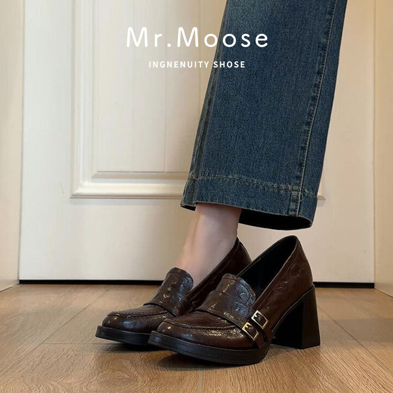 Women's British Style Chunky High Autumn Retro Women's Fashion Shoes