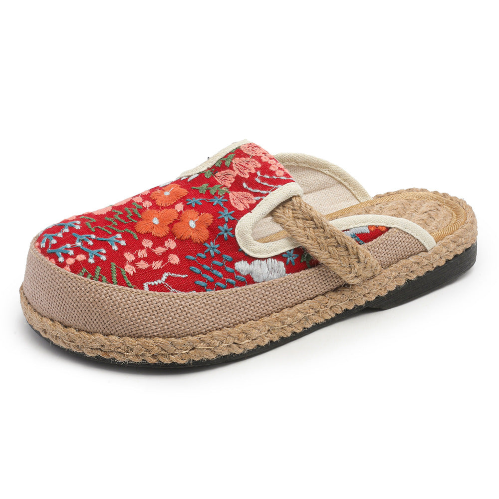 Women's Cotton Linen Ethnic Style Hand Sewing Sandals