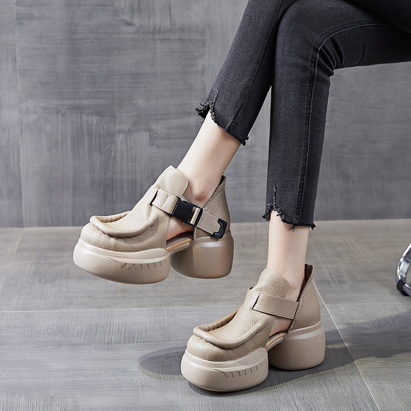 Women's High Summer Genuine Retro Handmade Platform Heels