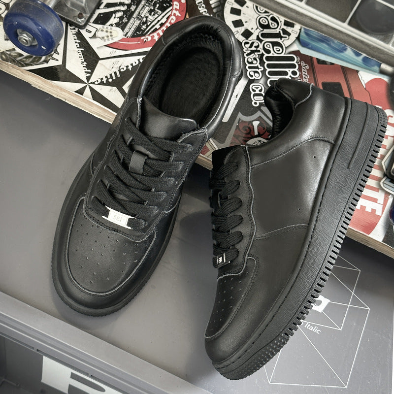 Women's & Men's Air Force Couple Cowhide Low-cut Genuine Men's Board Shoes