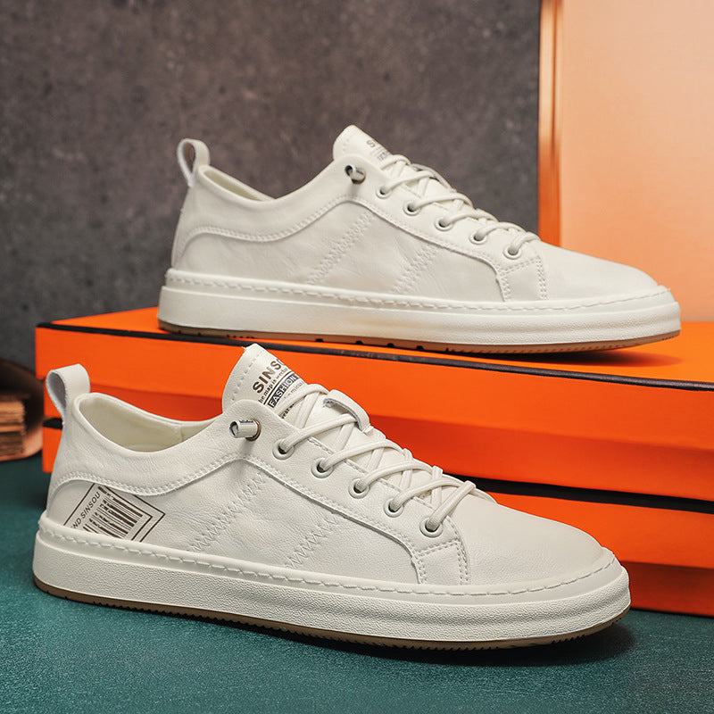 Men's Light Luxury Board Four Breathable White Sneakers