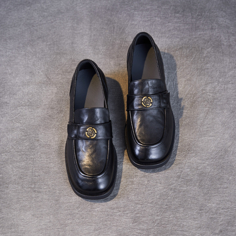 Women's French Spring Thin Camellia Commuter Low Loafers