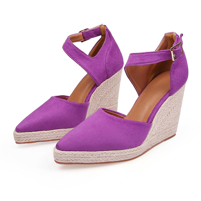 Women's Toe Wedge Pumps Platform High Hollow Sandals
