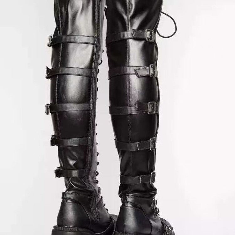 Over The Knee Winter Round Toe Wedge Boots