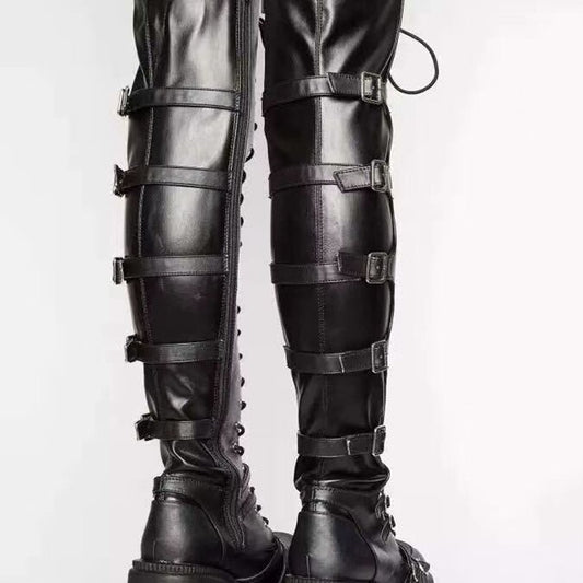 Over The Knee Winter Round Toe Wedge Boots