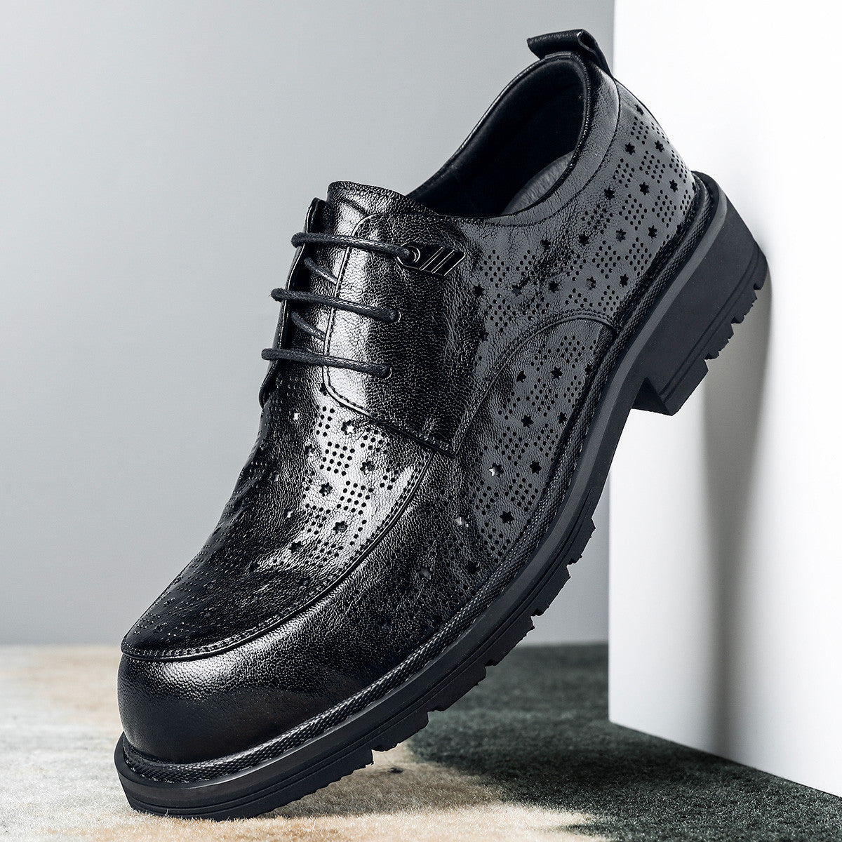 Men's Wear High-grade Authentic British Style Commuter Round Toe Leather Shoes
